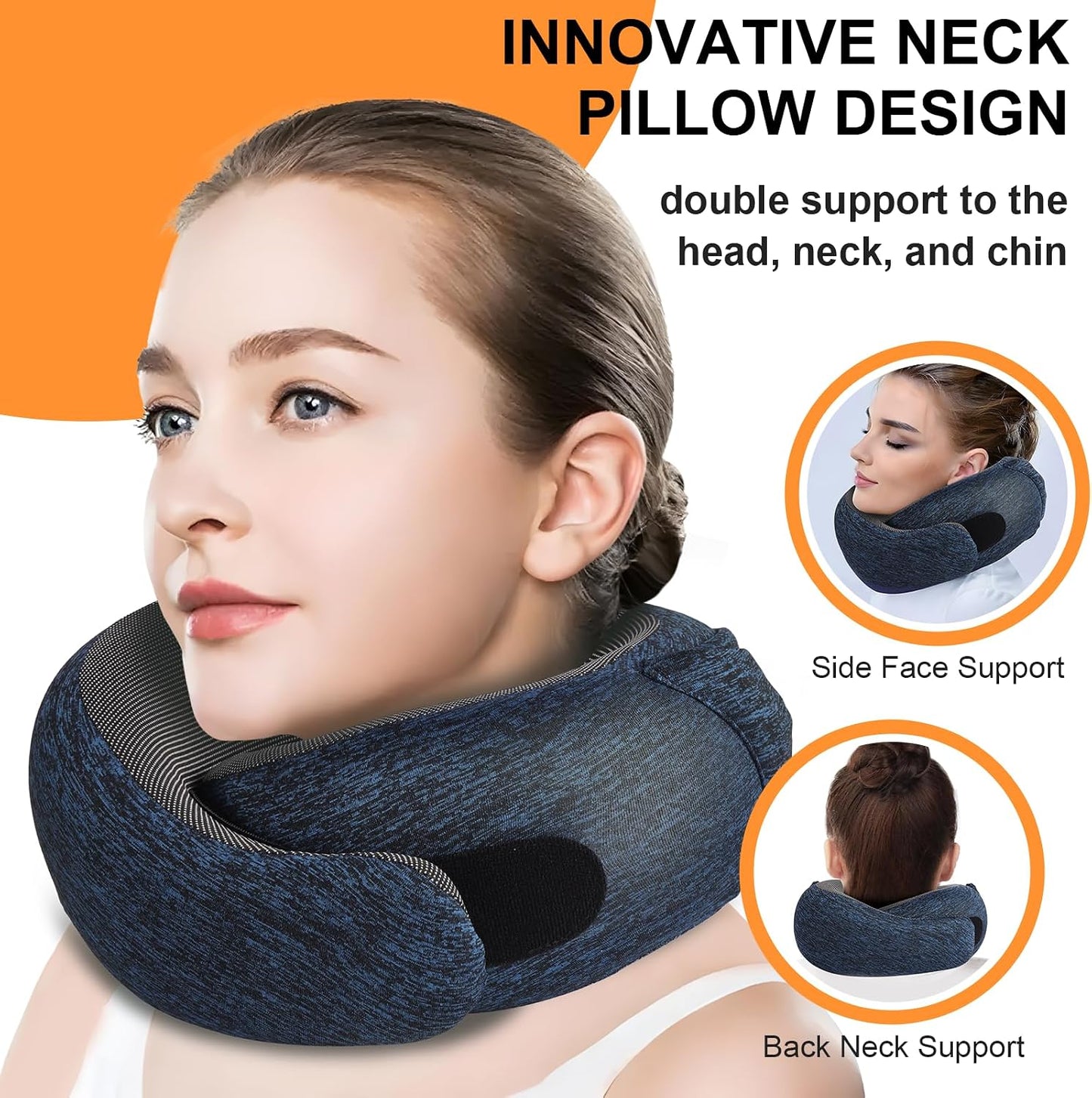Travel Pillow - Hooded Neck Pillow Airplane Memory Foam Filling