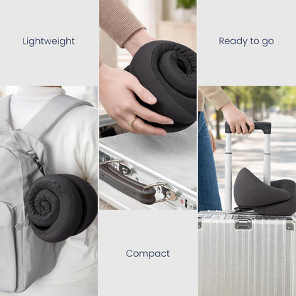 ® Memory Foam Travel Neck Pillow for Airplanes, Charcoal Gray