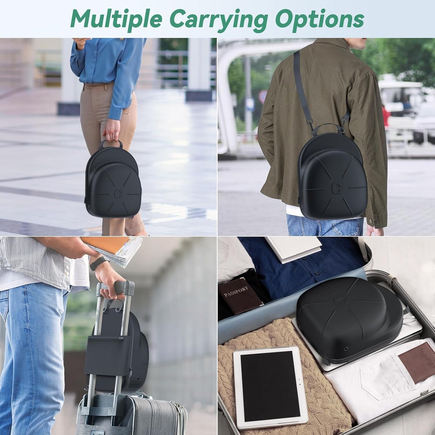 Hat Case for Travel Hat Travel Case for Baseball Caps Hat Carrier for Travel Hat Box for Travel Hat Holder for Travel Hard Hat Bag for 6 Caps Hat Suitcase Travel with Adjustable Shoulder Strap