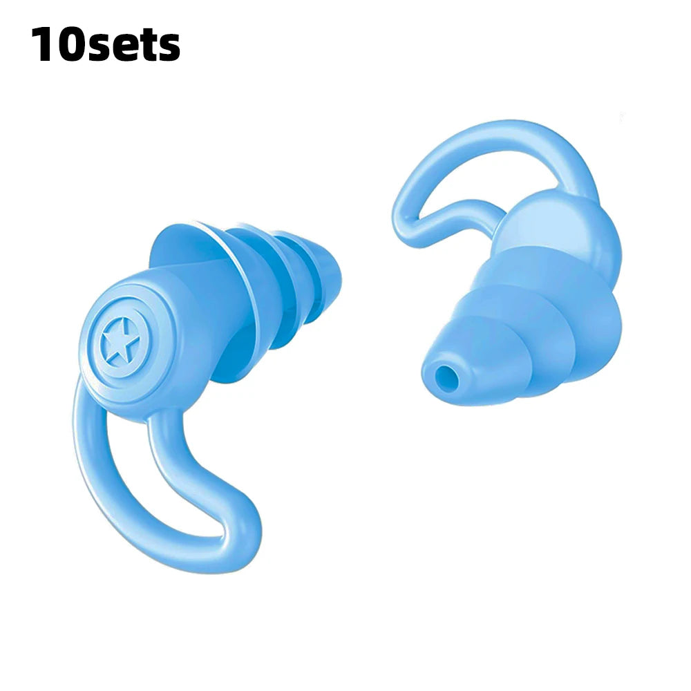 3 Layer Ear Plugs for Sleep Silicone Noise Cancelling Hearing Protection, Soft Reusable Ear Plugs for Sleepswim