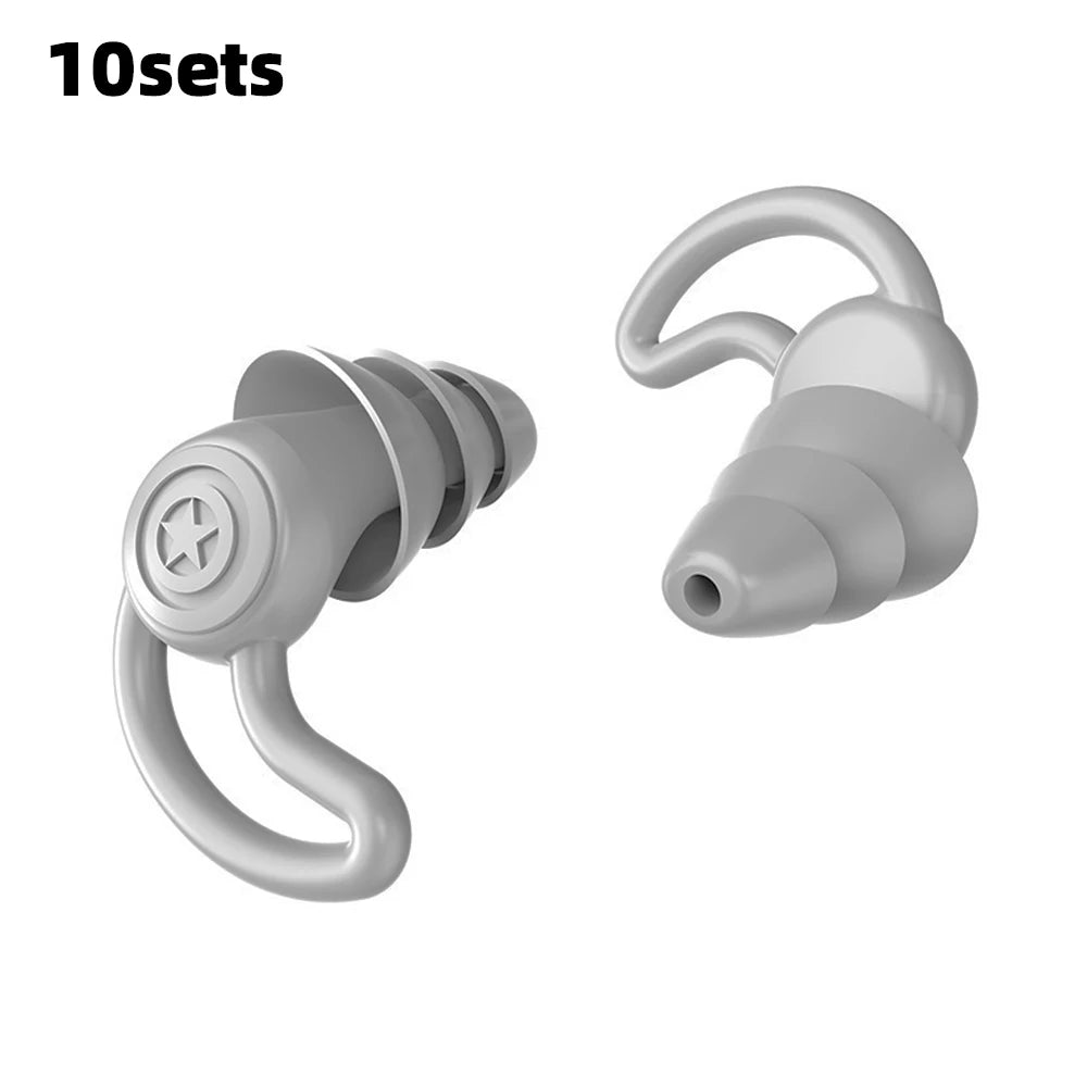 3 Layer Ear Plugs for Sleep Silicone Noise Cancelling Hearing Protection, Soft Reusable Ear Plugs for Sleepswim