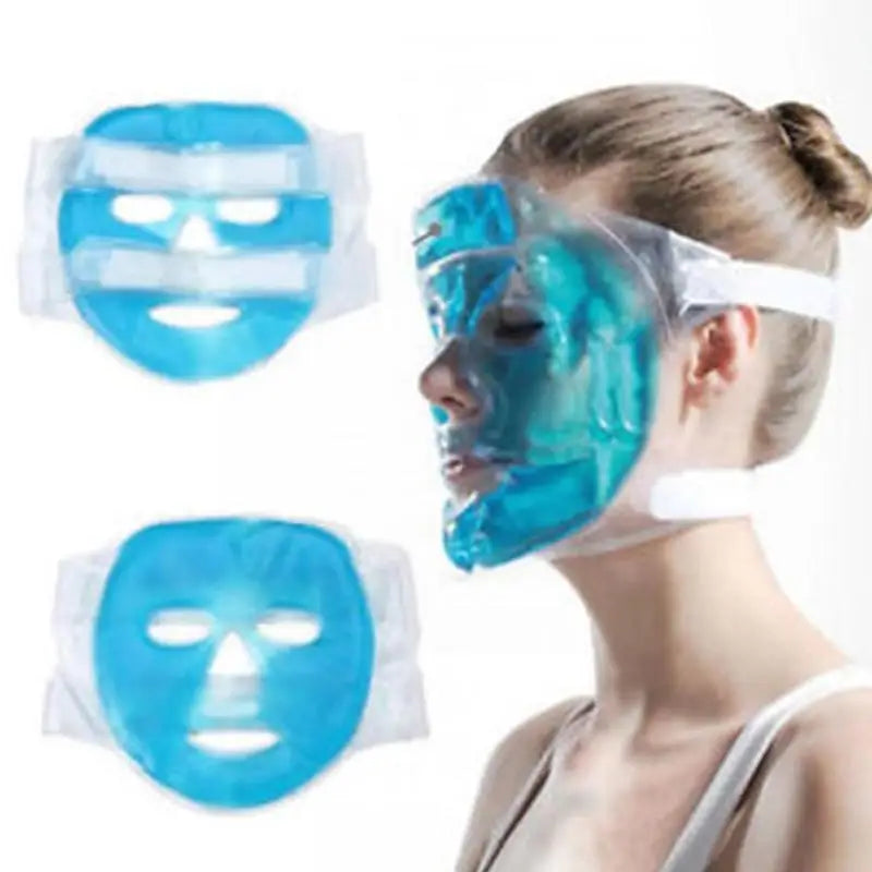 Cold Gel Face Mask Ice Compress Blue Full Face Moisturizing Cold with Relaxation Faicial Pack Face Pad
