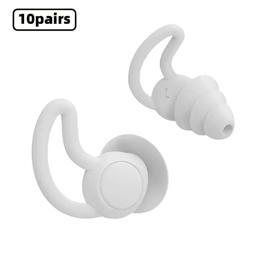 3 Layer Ear Plugs for Sleep Silicone Noise Cancelling Hearing Protection, Soft Reusable Ear Plugs for Sleepswim