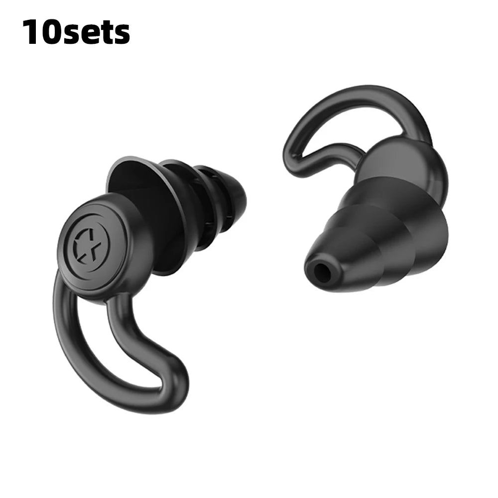 3 Layer Ear Plugs for Sleep Silicone Noise Cancelling Hearing Protection, Soft Reusable Ear Plugs for Sleepswim