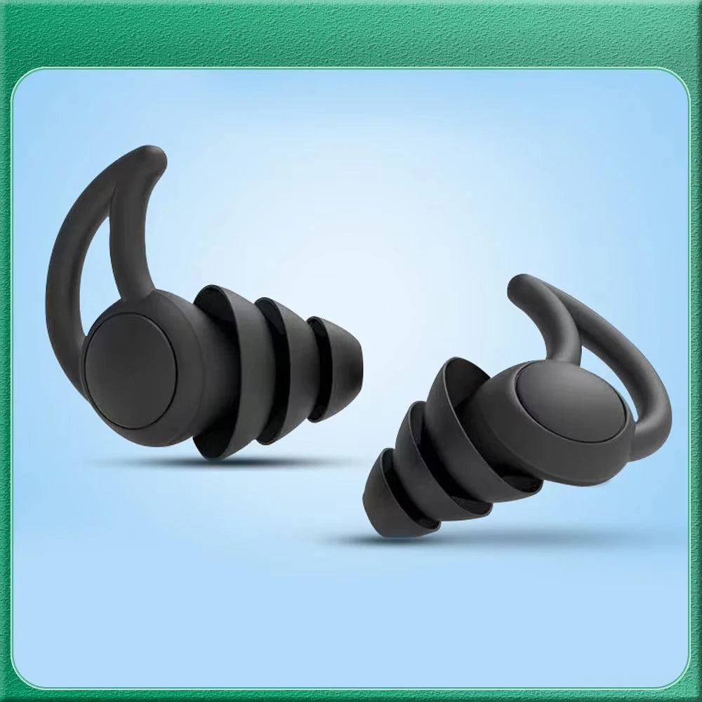 3 Layer Ear Plugs for Sleep Silicone Noise Cancelling Hearing Protection, Soft Reusable Ear Plugs for Sleepswim