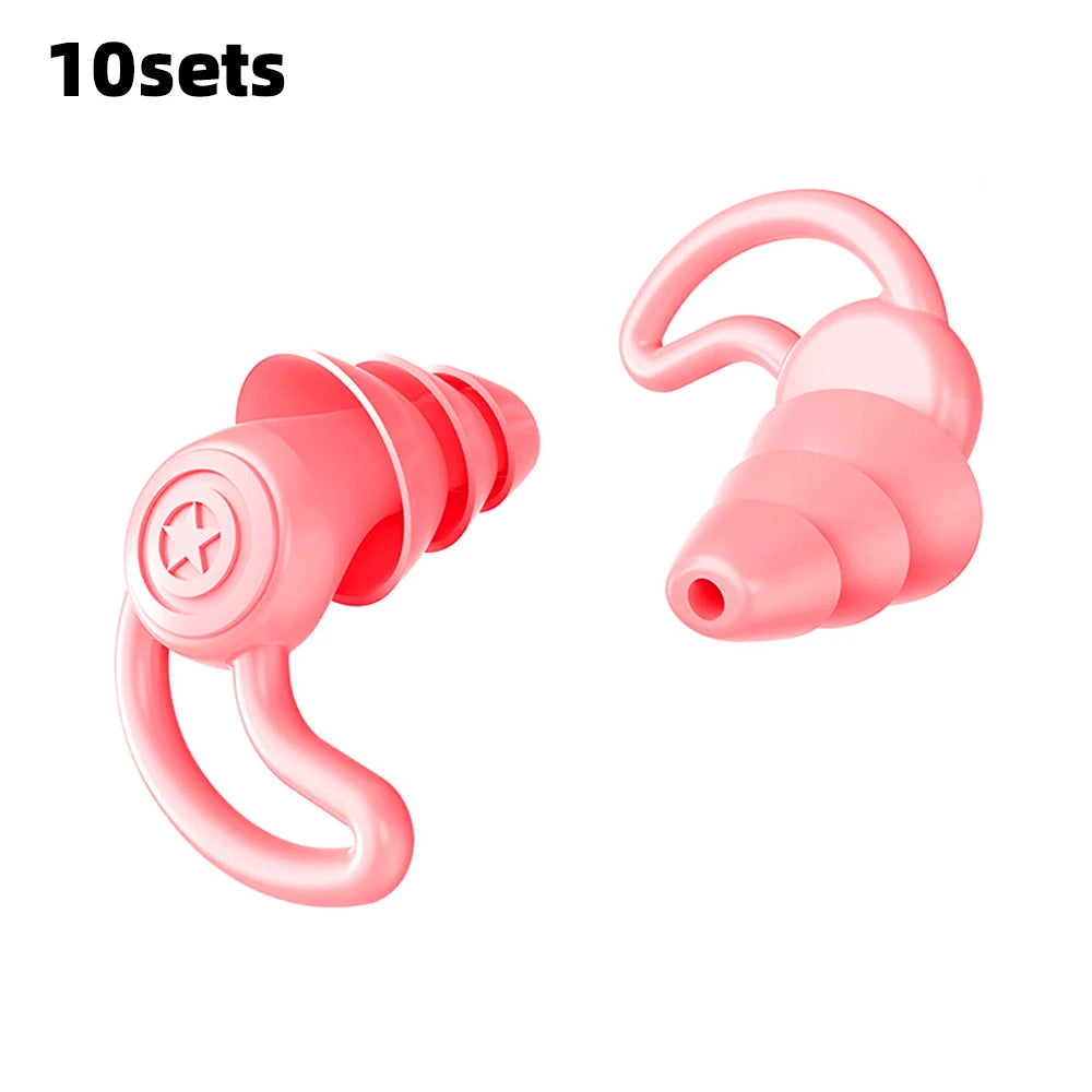 3 Layer Ear Plugs for Sleep Silicone Noise Cancelling Hearing Protection, Soft Reusable Ear Plugs for Sleepswim