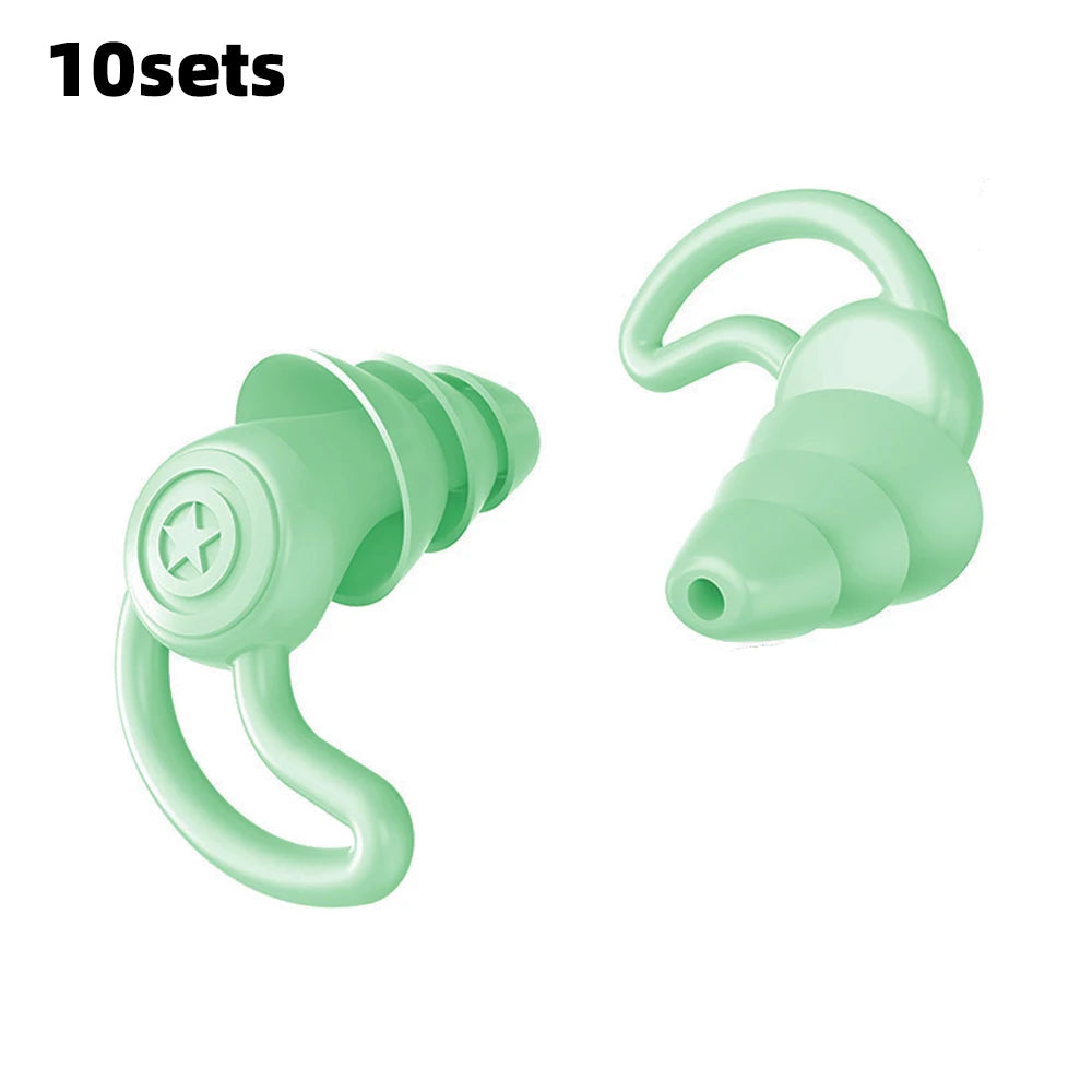 3 Layer Ear Plugs for Sleep Silicone Noise Cancelling Hearing Protection, Soft Reusable Ear Plugs for Sleepswim