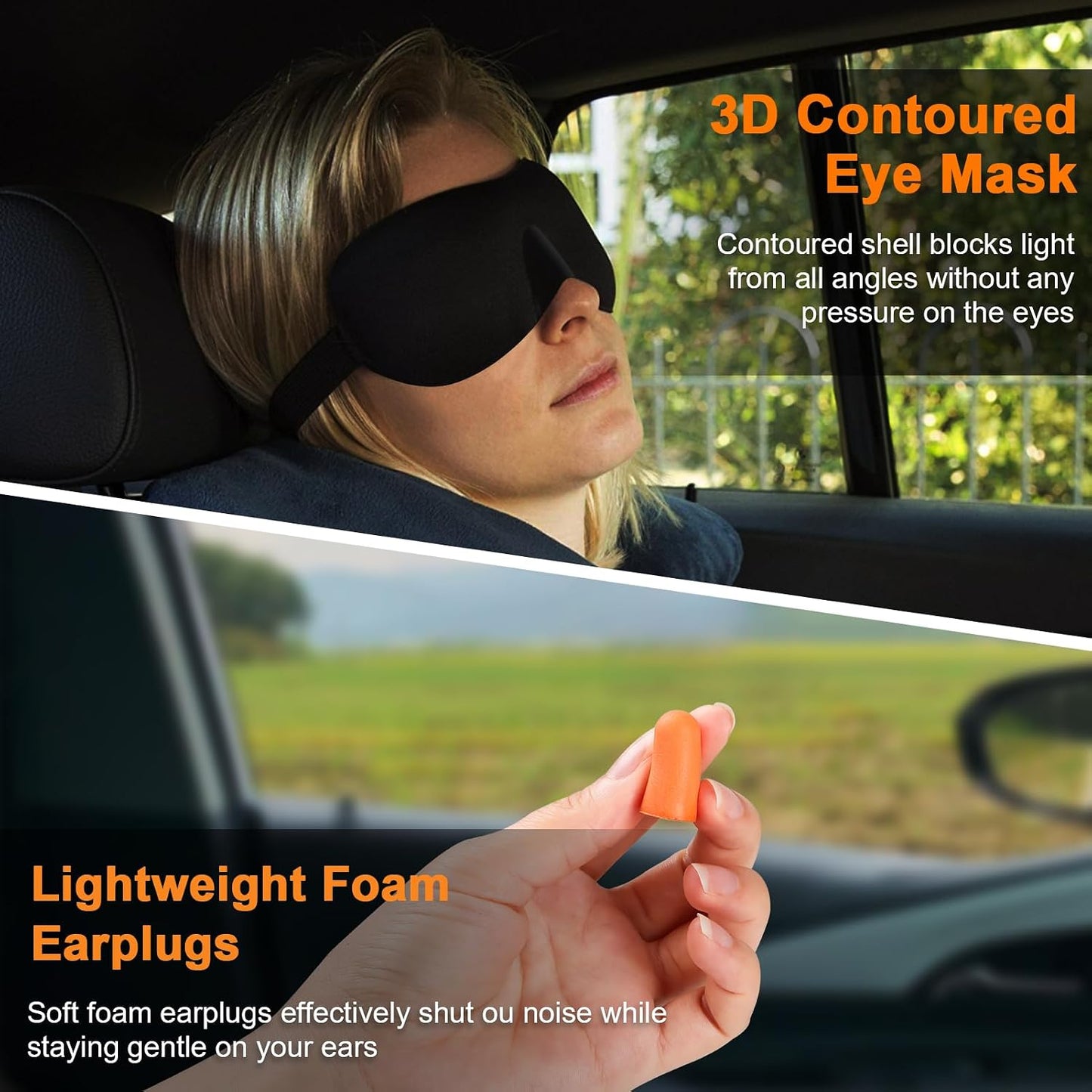 Travel Pillow - Hooded Neck Pillow Airplane Memory Foam Filling